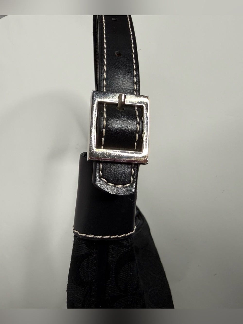 COACH Vintage Black Mini Hobo Signature Monogram Jacquard Canvas Shoulder Bag - Picture 7 of 14